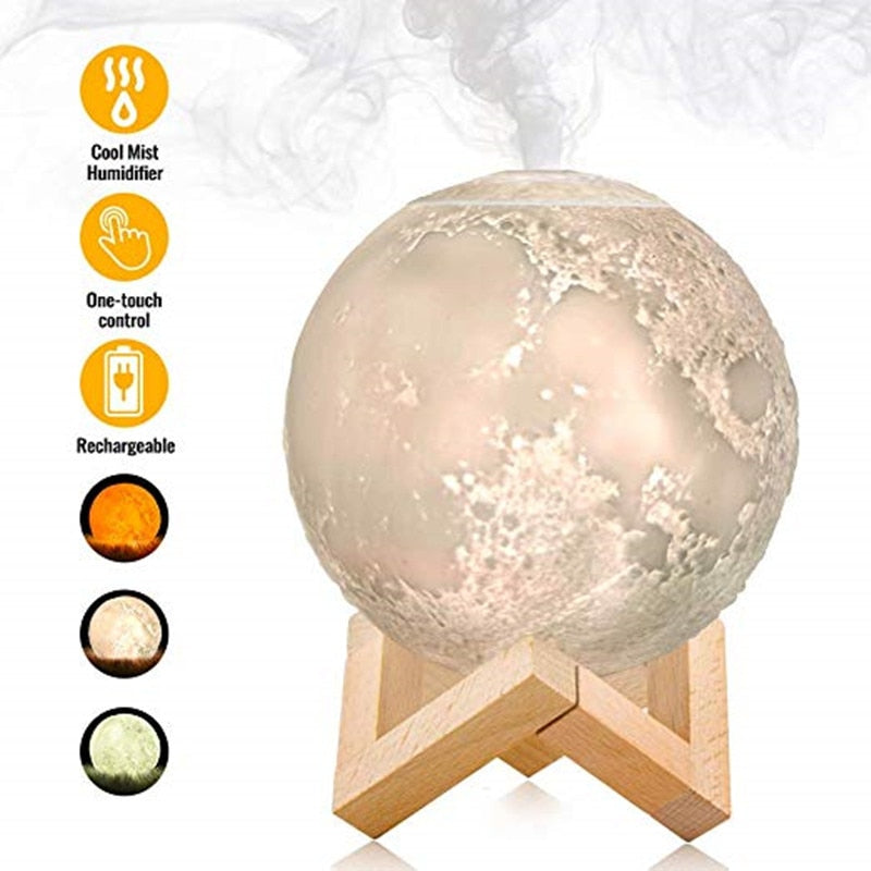 Ultrasonic Moon Aroma Diffuser & Light