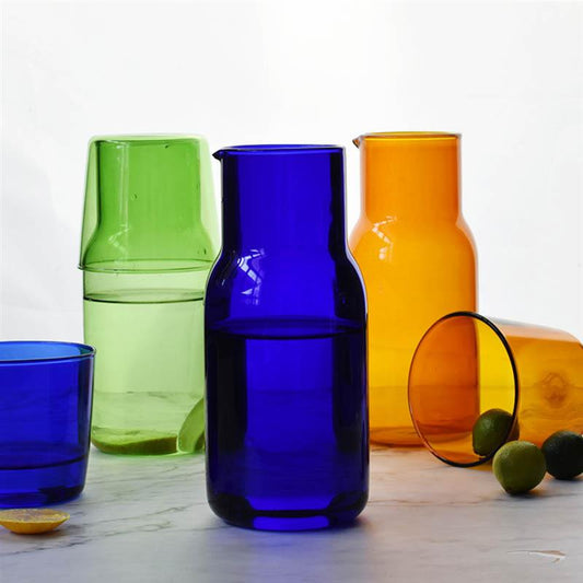 bedside water carafe - green blue and green